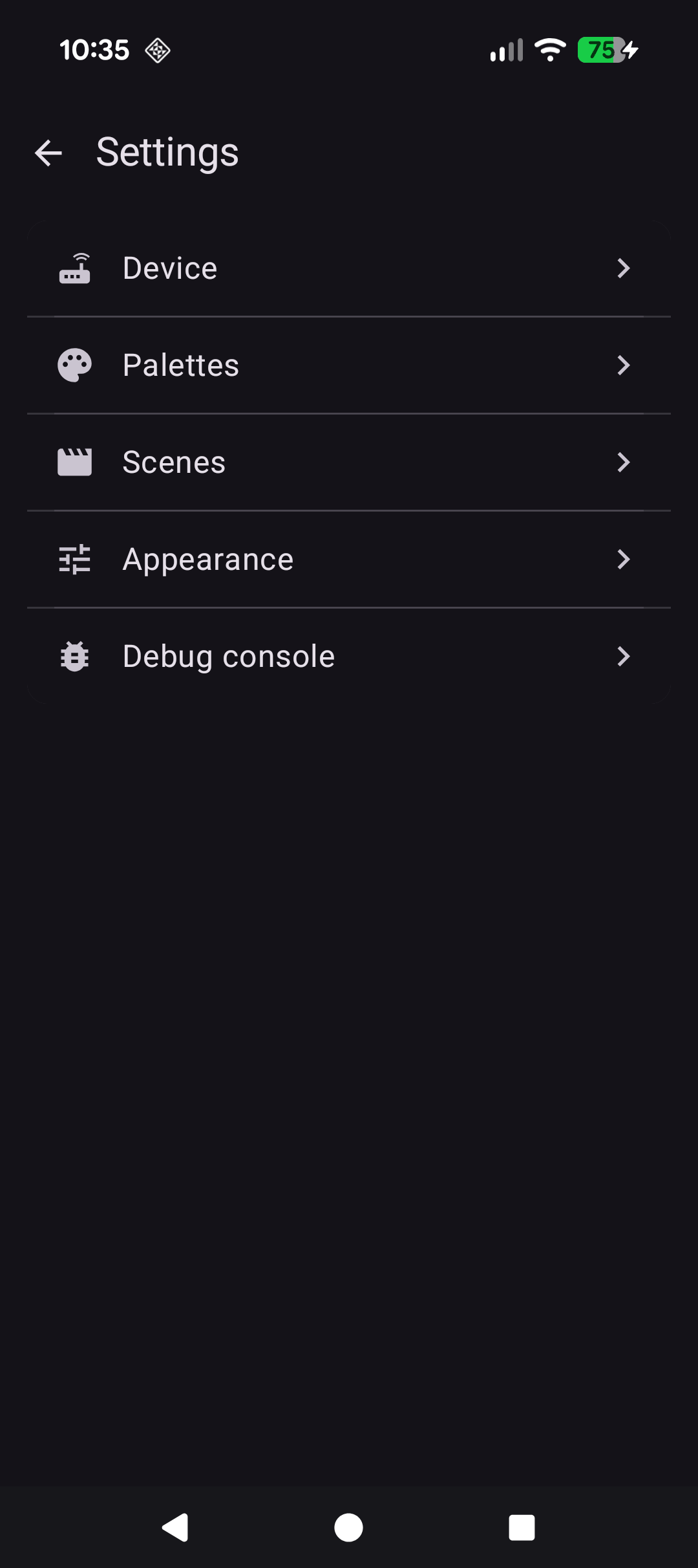 Device settings